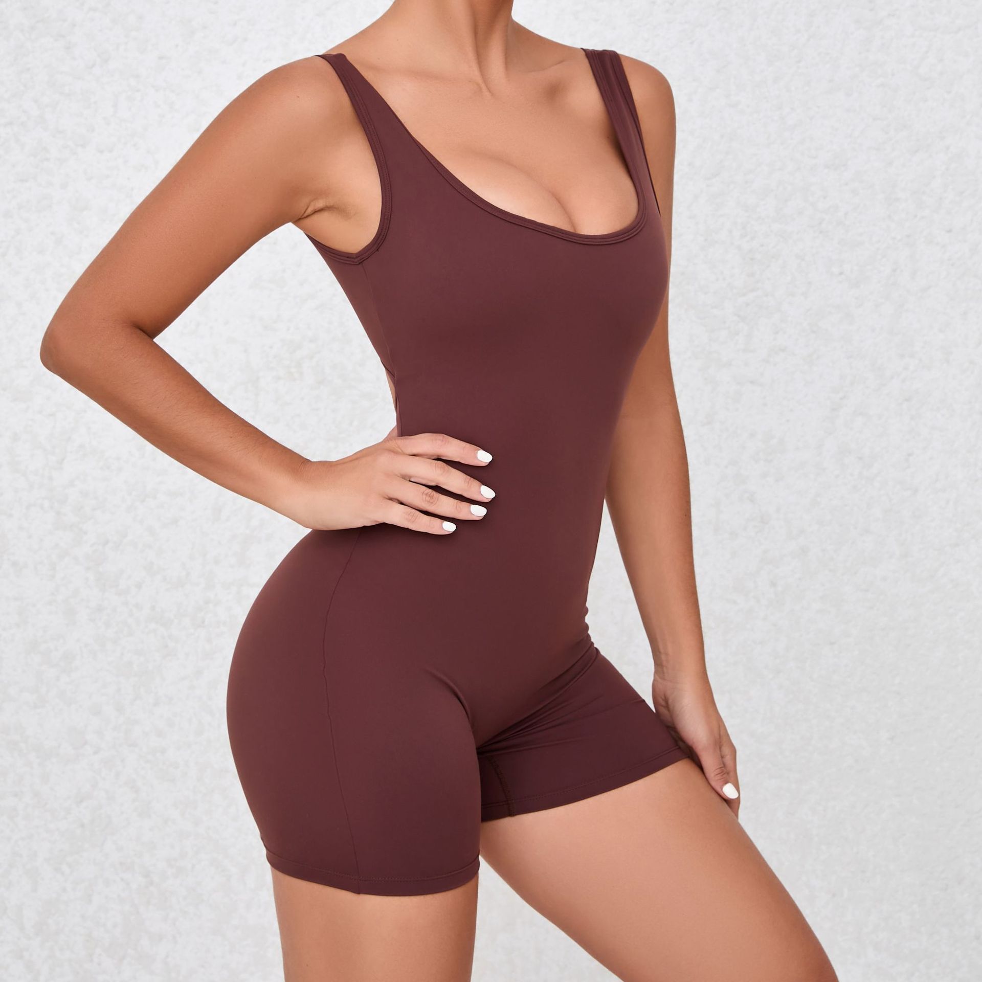 163g Weight Shorts Pants Length Nylon, Spandex Fabric Type Rompers Pants Type Fitness, Running Occasion Solid Color Pattern Spring&Summer Season Basic, Sport Style Style Basic Sport Style Solid Color Nylon Spandex Tracksuit Rompers 4