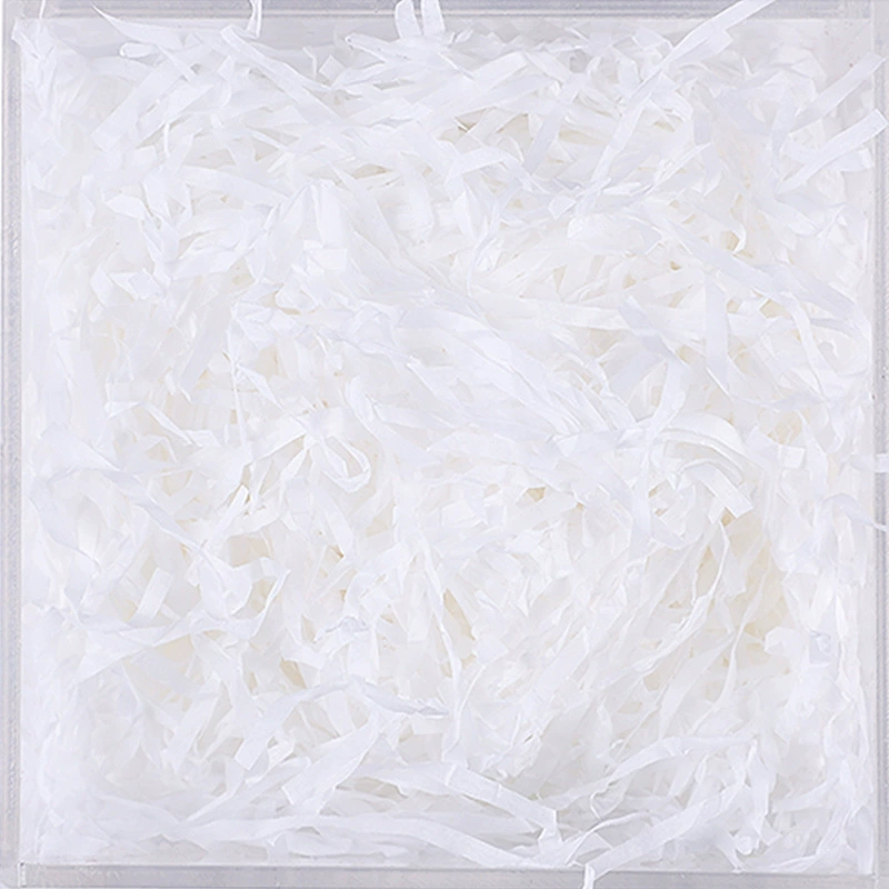 Фабричная продажа коробка подарочная из хлопка бумажной крошки (crushed paper silk) и травяной стебель из шелковой ткани, пасхальная-fold заполнение бумажными волокнами 20 грамм