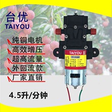 喷雾器水泵12V，4.5L外回流 ，高压大功率隔膜泵洗车水泵