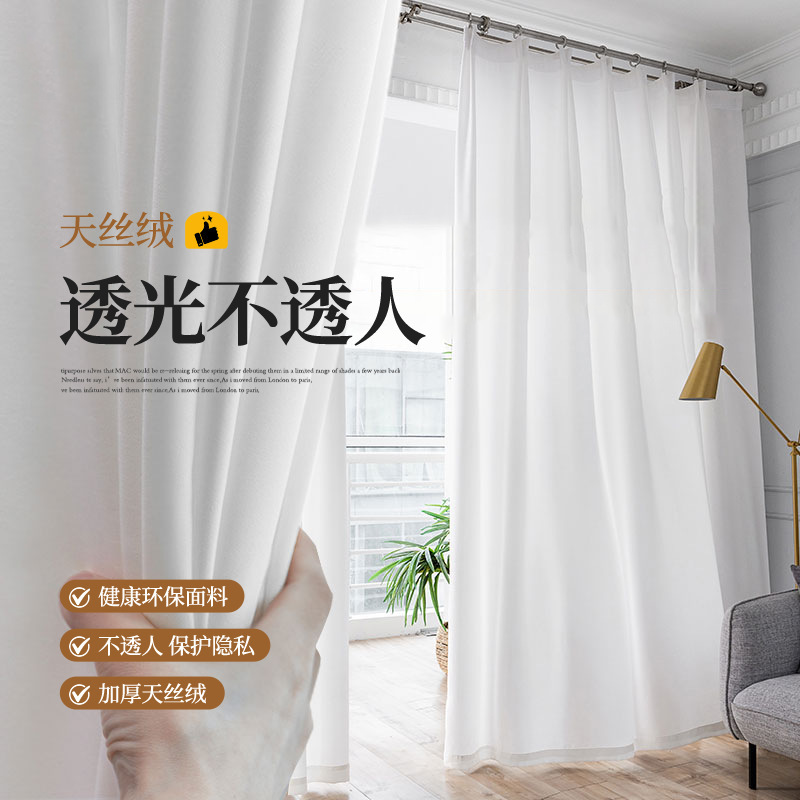 Big Sale Special Price Thickeneded Velvet Gauze Curtain Authentic Translucent Semi-Transparent Curtain Balcony Bedroom Curtain Sunshade