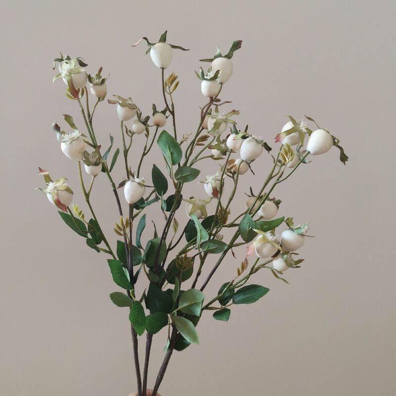 3-Pronged Golden Fruit Niche Flower Materials Simulated Plants Soft Decoration Shooting Props Model Room Living Room Decoration Wholesale Cross-Border