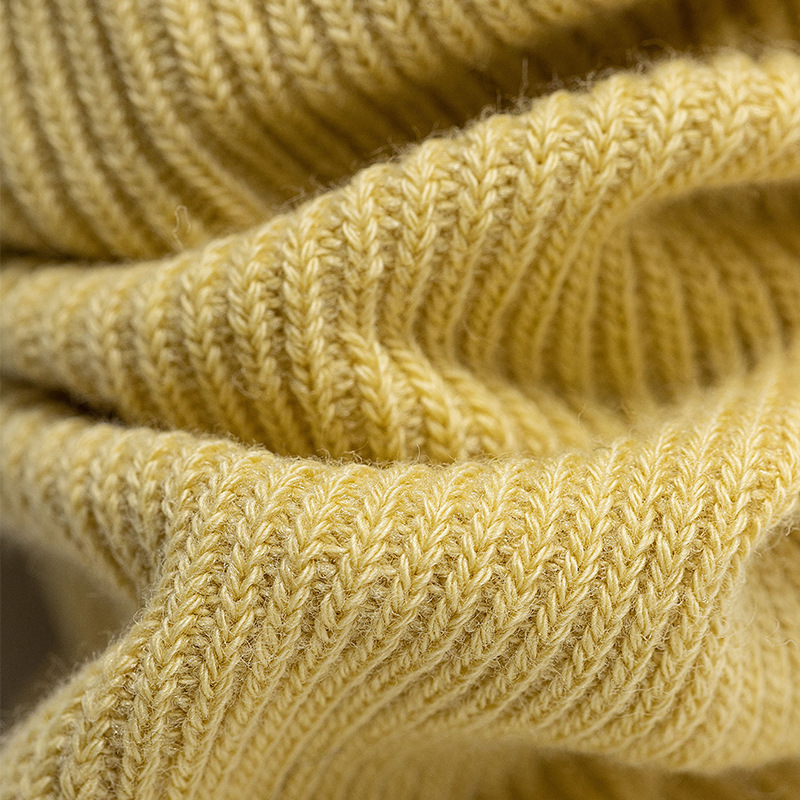 Damen Crew Socken Mit Wellensaum Für Herbst Und Winter Einfarbig_voghion.com