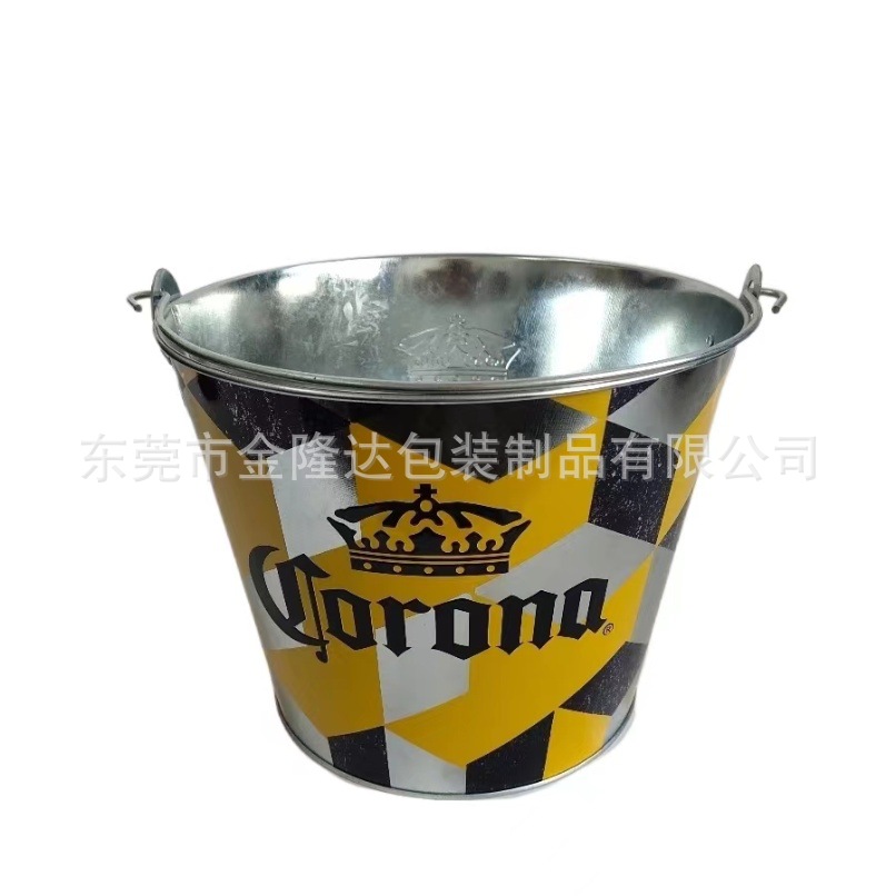 生产科罗娜马口铁冰桶手提冰桶5L镀锌铁冰桶铁皮桶啤酒冰桶质优价