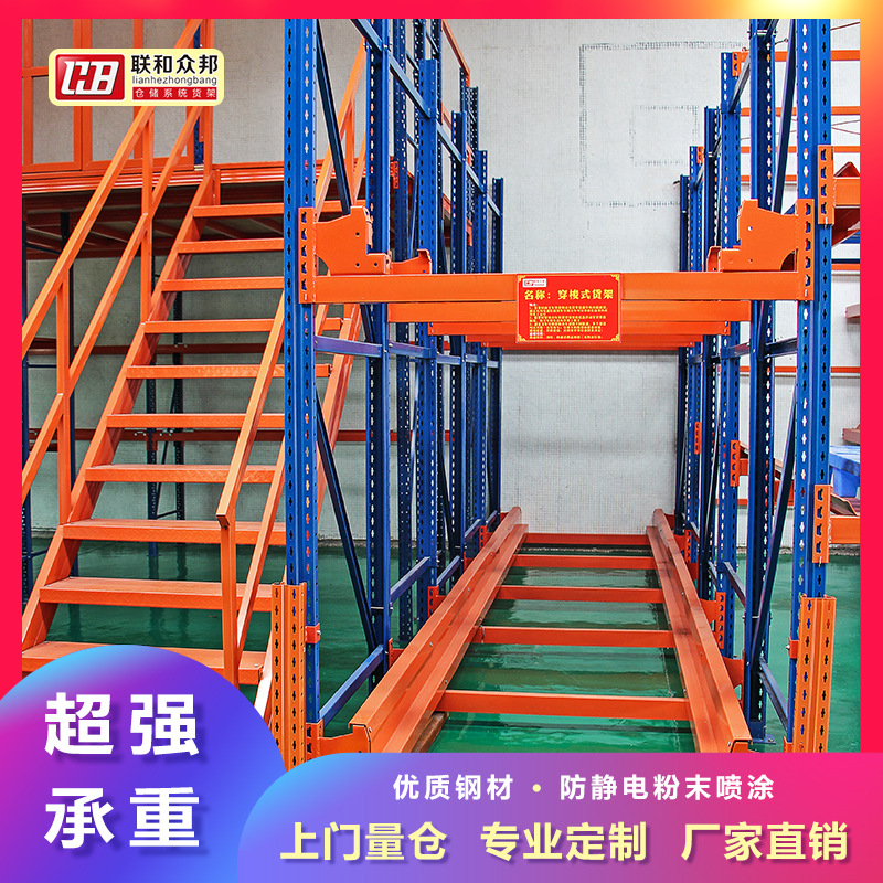 重型货架承重1000KG多层托盘架广东阁楼两层货架阁楼横梁式置物架