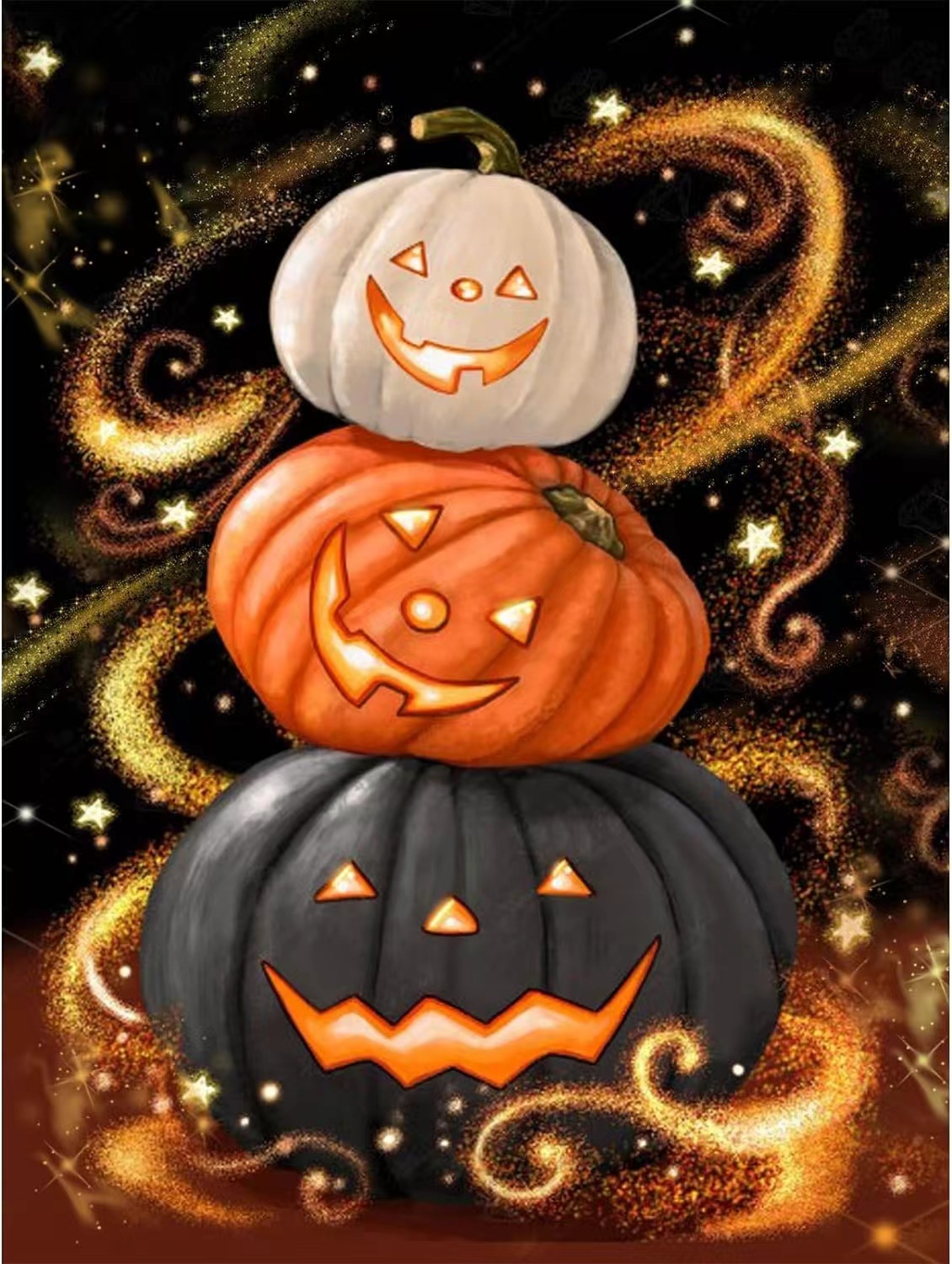 Amazon nueva pintura de diamantes 5D Halloween fantasma calabaza búho lleno de pintura de diamantes diy pintura de decoración para el hogar