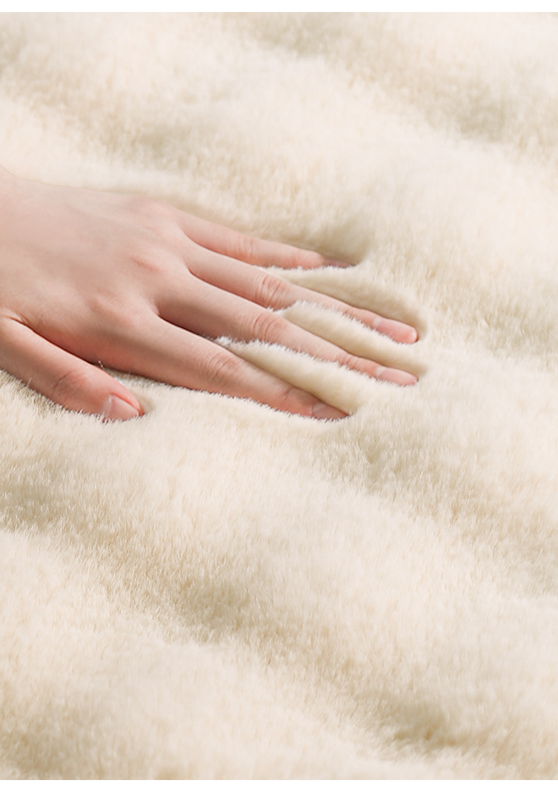 German Carpet 2024 New Bedroom Cream Style Bubble Velvet Thickeneded Pure Color Bedside Blanket Living Room Large Area Floor Mat