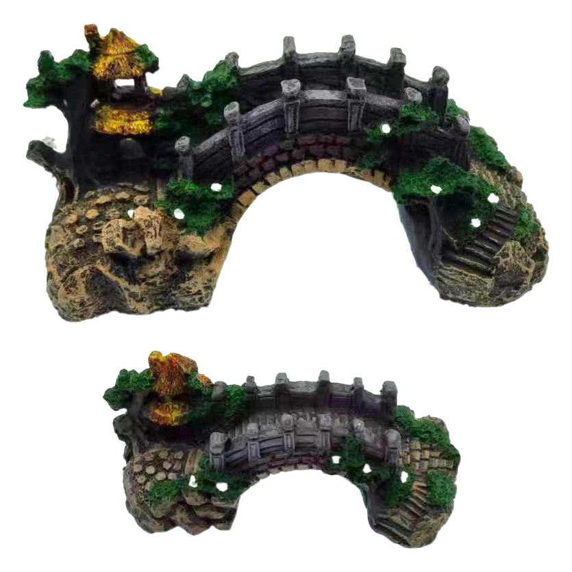 El comerciante recomienda la simulación de micropaisajismo de estilo chino, adornos de puente retro, decoración de acuarios, pabellón de tela, artesanías de resina