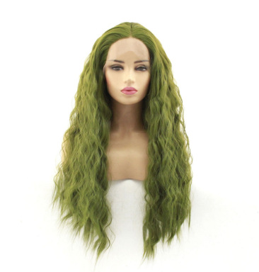 Nuevo maíz de encaje frontal pelucón ondulado pelucón fibra química al por mayor LW0048