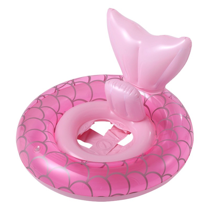 Pareja ins engrosada celebridad de Internet Rosa sirena asiento anillo dividir niños sirena anillo de natación anillo de asiento infantil