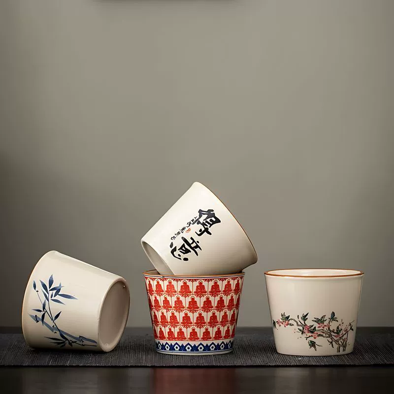 Ceramic Tea Cup, 110 ml, Personalized Chinese-Style Tasting Cup, Large Capacity