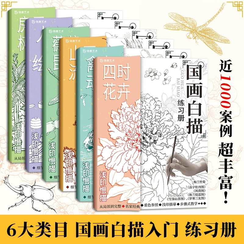 Китайская живопись Белый дизайн книги Китайская живопись Книга Книга Книга Стоковая живопись Байхуа Черновик копии Черновик копии Шиньшу Китайская живопись