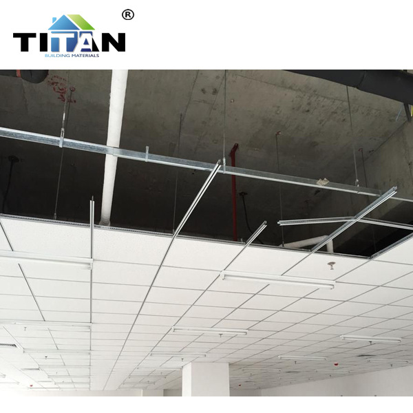 Producción de paneles absorbentes de sonido de lana mineral, techos para oficinas, paneles absorbentes de sonido de lana mineral de inserción oculta compuesta de techo de lana mineral