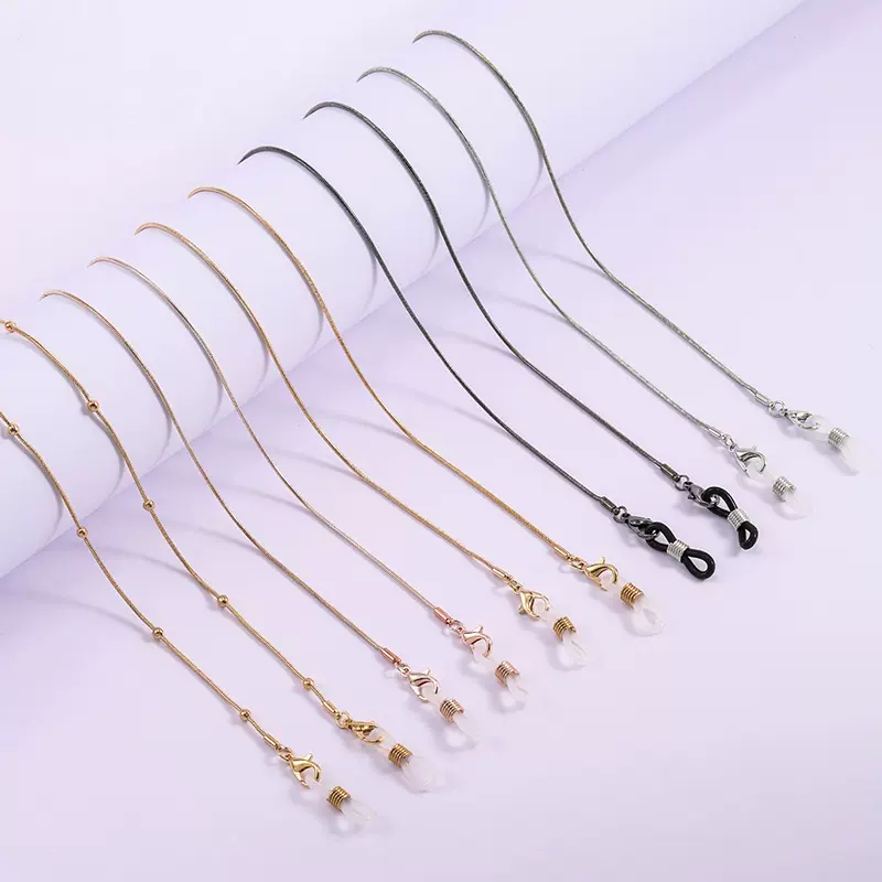 欧美跨境外贸饰品1.2圆蛇链潮流个性眼镜项链防脱落口罩眼镜链