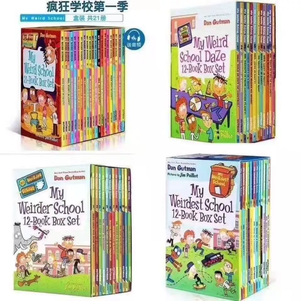 Книга с картинками на английском «My Weird School Crazy School» сезоны 1–5, 66 глав — книга в подарок с аудио