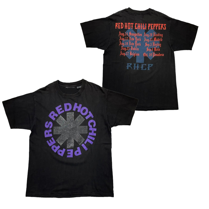 赤唐辛子バンドロックRed Hot Chili Peppersアメリカンレトロヴィンテージメンズtシャツ