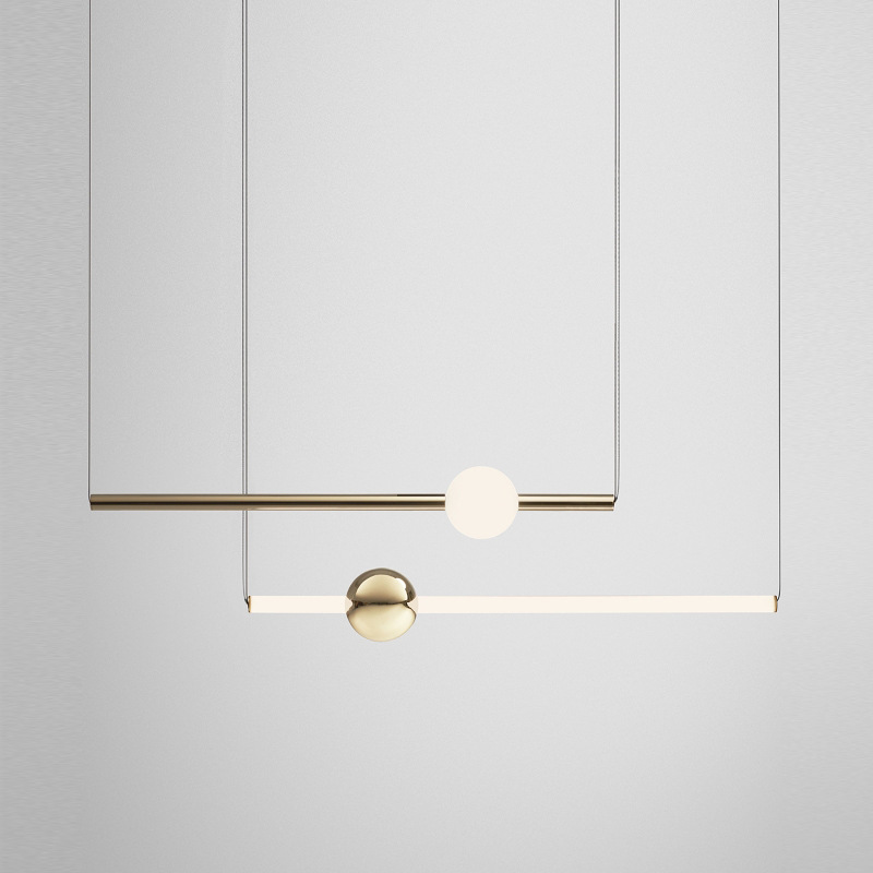 Casa de lámpara de cama combinada luminosa simple dormitorio comedor esfera de luz diseñador de casa modelo moderna