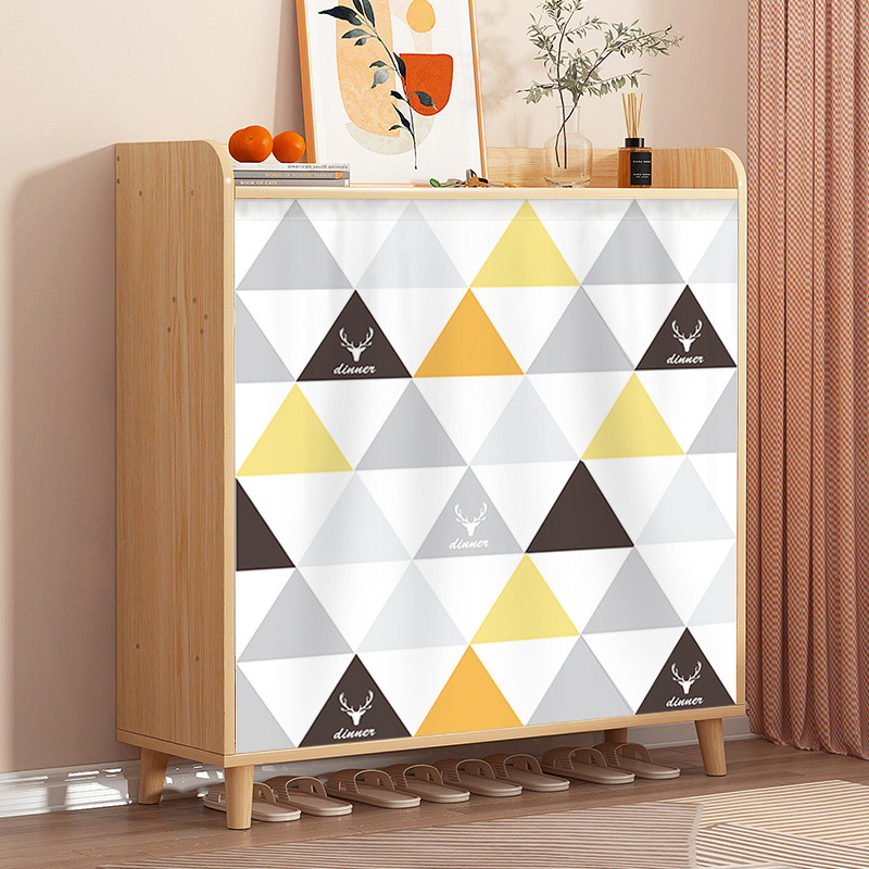 Gabinete de tela que cubre la cortina Velcro autoadhesivo gabinete de zapatos que cubre la cortina fea sin perforaciones armario sundries gabinete puerta cortina hogar