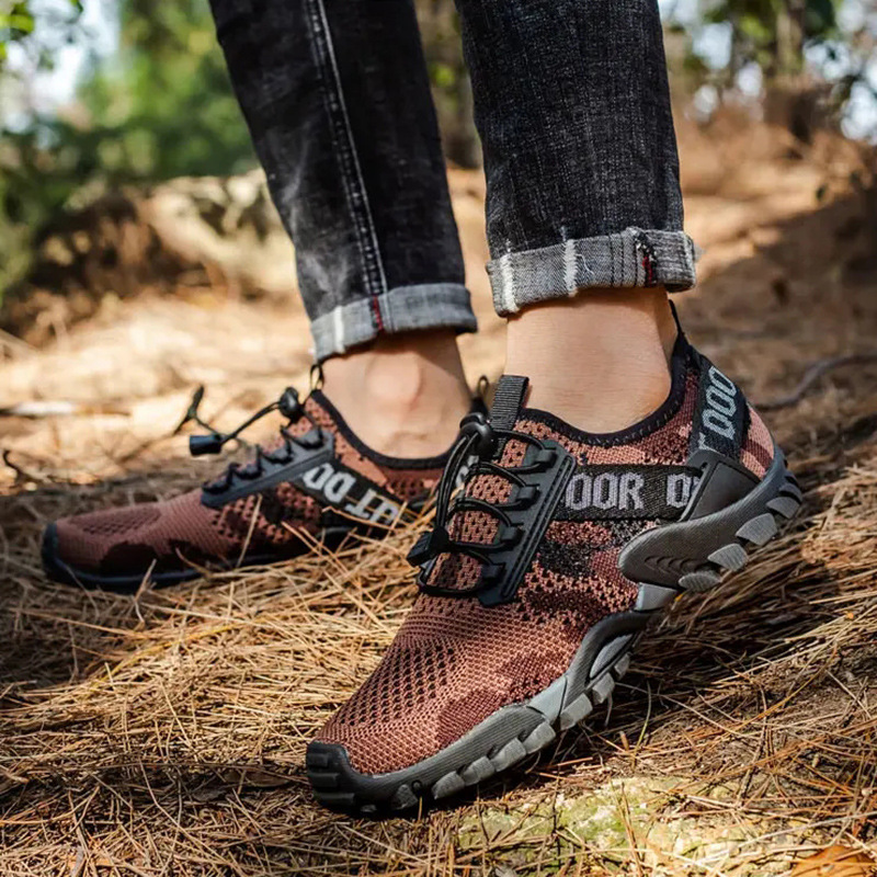Zapatos de hombre para comercio exterior, zapatillas de malla transpirable con tejido volado, nuevo modelo 2025, zapatos de agua versátiles antideslizantes, calzado informal de exterior para hombre. image 5