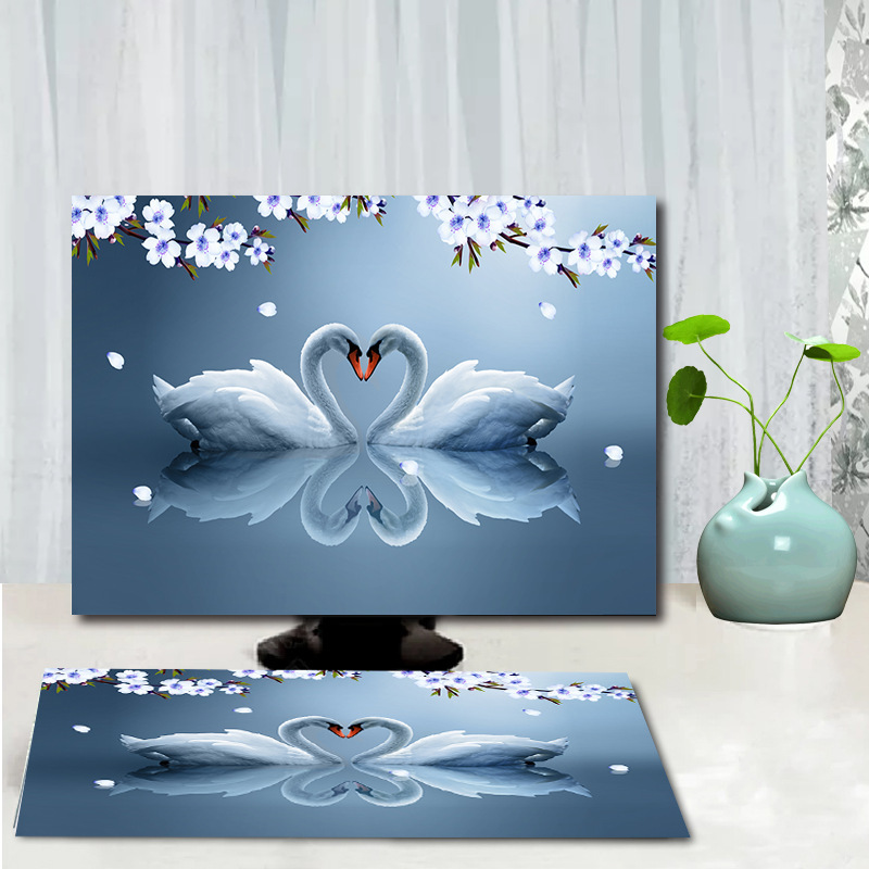 ☽ Computer Dust Cover, Desktop Monitor Cover, Cute Fabric Cover, Dust-Proof Cloth, Portable All-In-One Machine Cover
