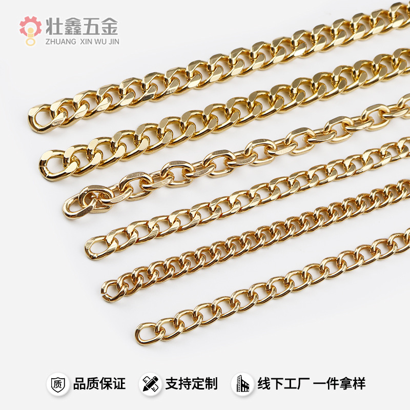 现货包包链条 服装辅料DIY不易褪色氧化饰品铜链铁链铝链多面磨链|undefined