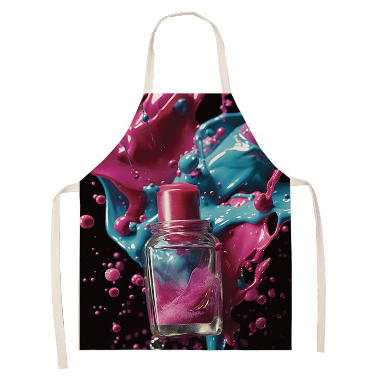 Nueva serie de esmalte de uñas delantal casa cocina supermercado salón de uñas Halter delantal sin mangas logotipo imprimible