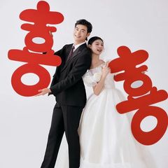 KT板喜字结婚专用客厅布置装饰超大号囍字门贴婚庆拍照用品大全