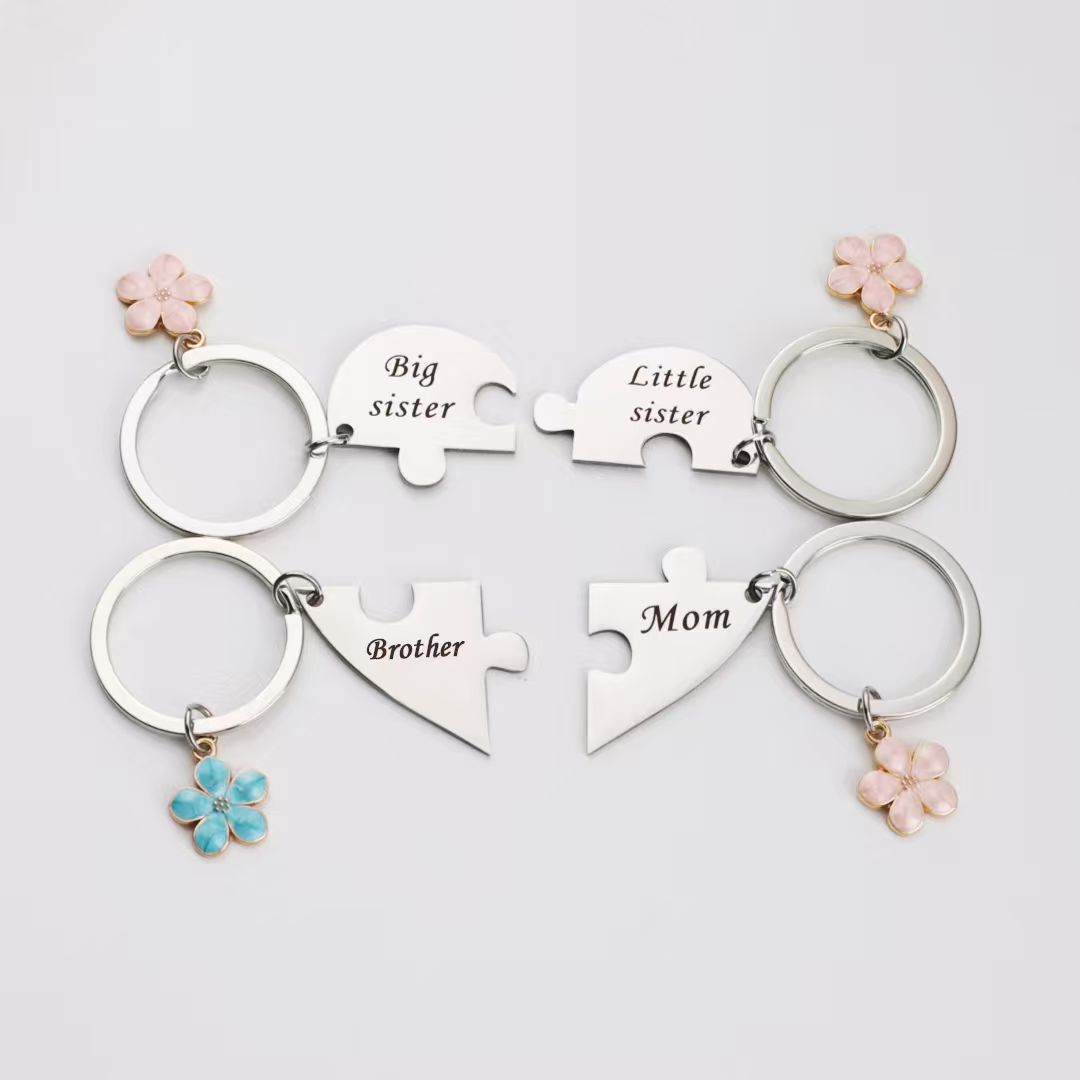Stainless Steel Engraved Keychain Mother's Day Stainless Steel Heart...