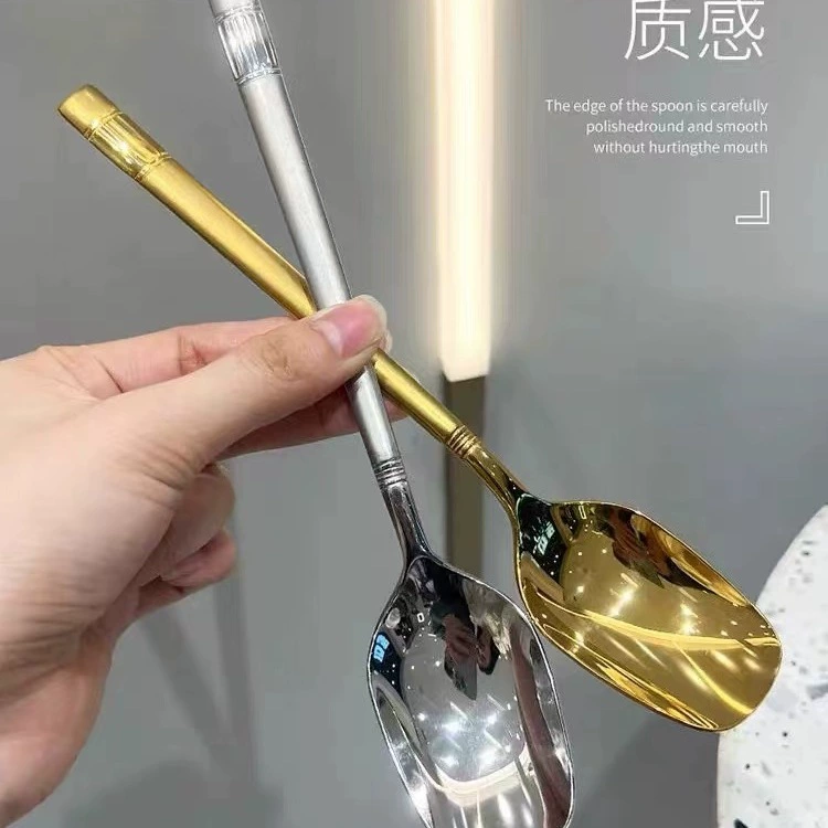 Ложка для арбуза, высококачественная суповая ложка из нержавеющей стали для питья супа, бытовая детская ложка с длинной ручкой, большая ложка для риса.