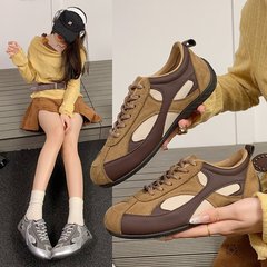 2025秋季新款平底休闲阿甘鞋防滑系带户外单鞋韩版百搭软底女鞋