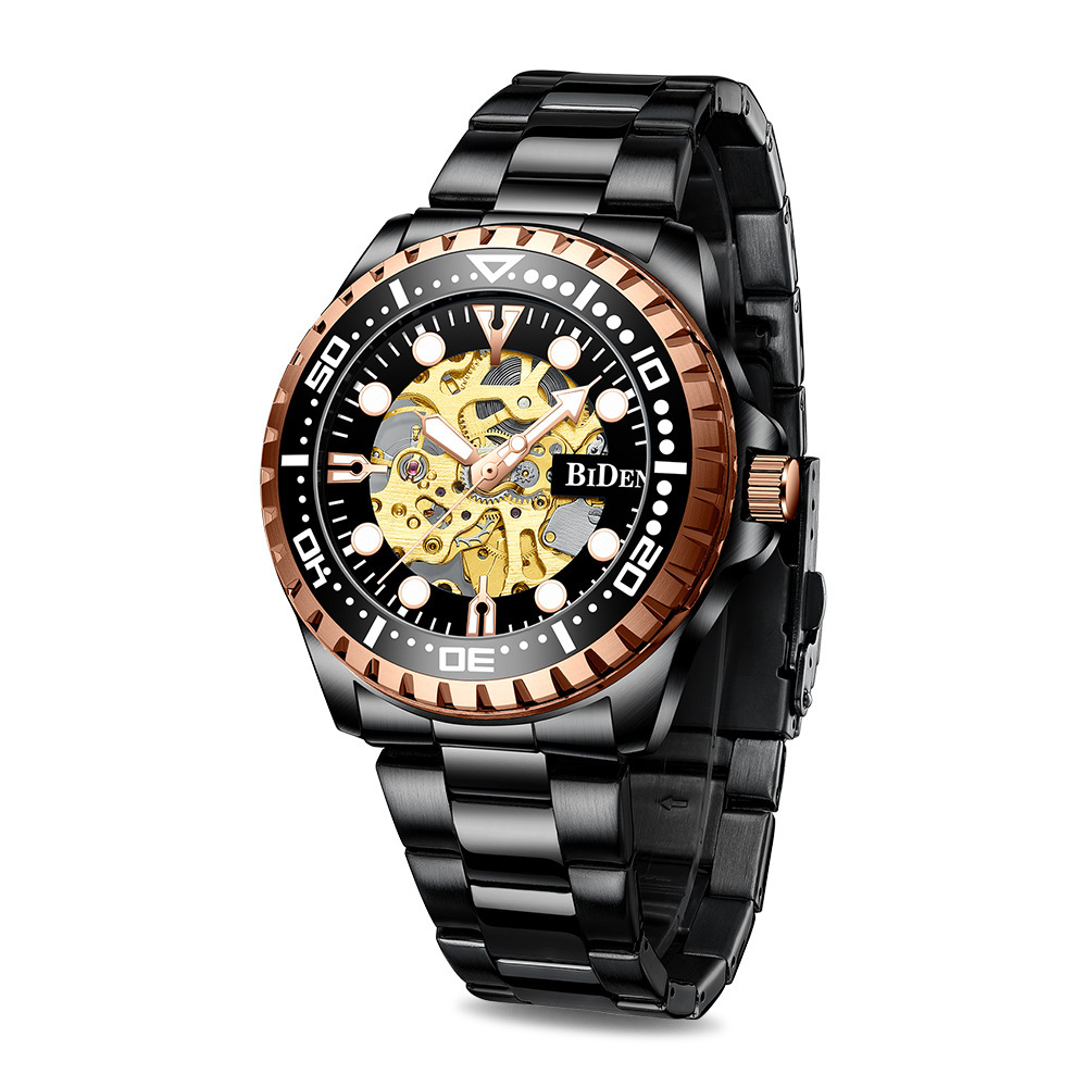 BIDEN reloj mecánico automático de negocios de los hombres reloj de moda ahueca hacia fuera el comercio exterior caliente-venta BIDEN reloj impermeable
