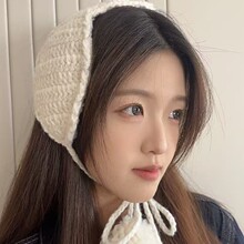 凉芳韩版chic可爱护耳保暖加绒耳罩女秋冬季绑带软妹针织耳包