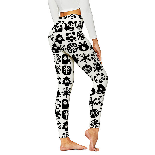 Pantalones de yoga Navidad patrón casual digital Europa y América yoga 3d leggings deportivos 2024 pantalones ajustados nuevo estampado
