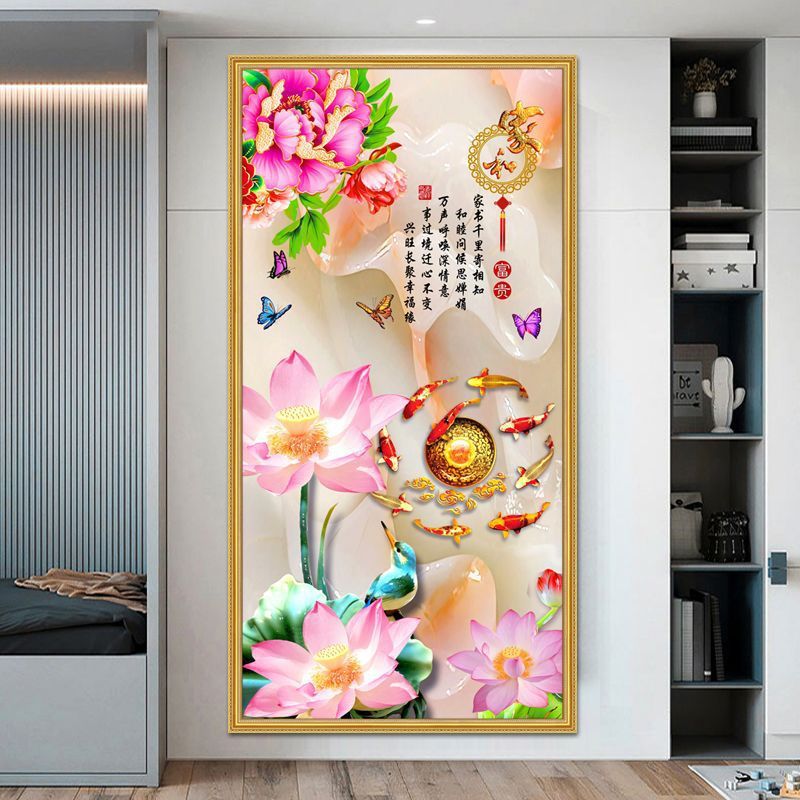 玄关装饰画客厅卧室竖版入户挂画现代简约轻奢走廊过道家居壁画|undefined