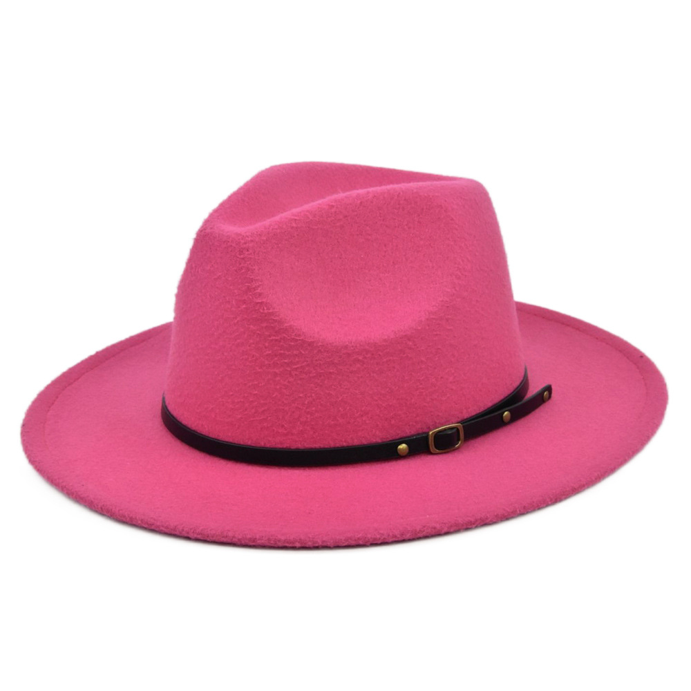 Unisex Retro Solid Color Sewing Flat Eaves Fedora Hat display picture 14