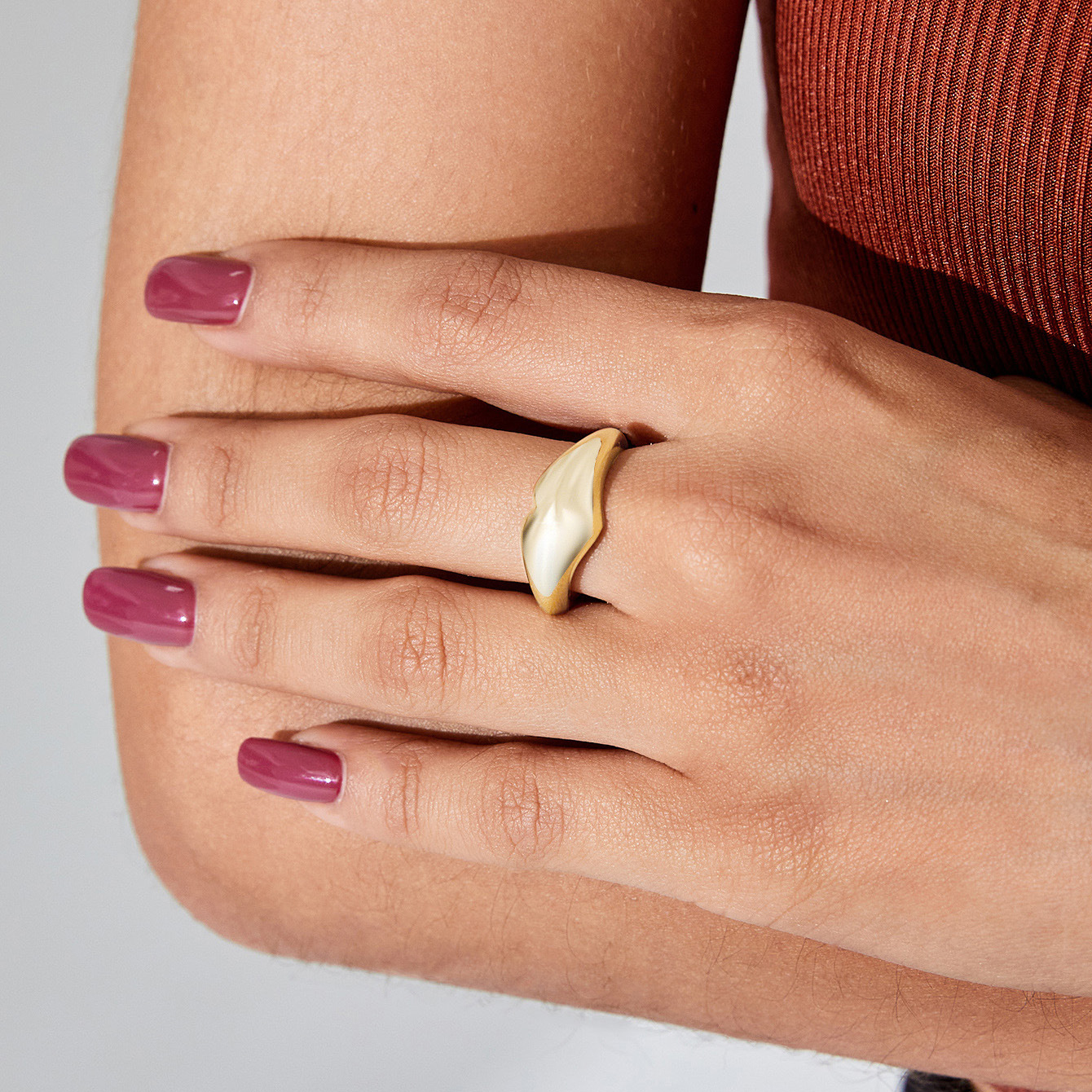 Anello di moda femminile personalizzato placcato in oro 14K, stile di nicchia francese fatto a mano e venduto a prezzi scontati_voghion.com