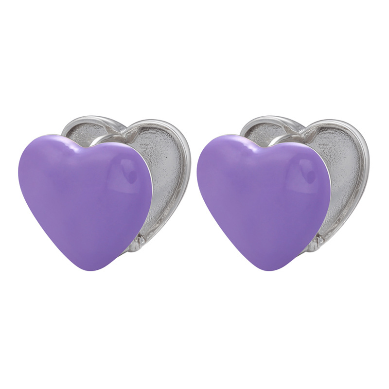 Fashion Heart Shape Brass Plating Ear Studs 1 Pair