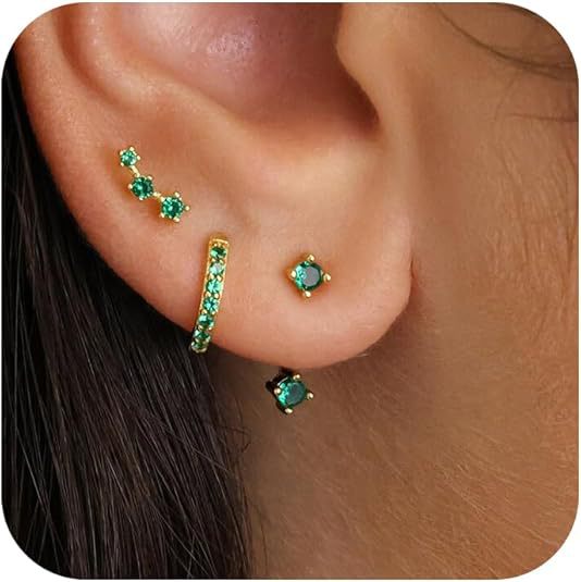 European American Cross-border Fashion Accessories, Versatile Copper Inlaid Colorful Zircon Elegant And Stylish Pierced_voghion.com