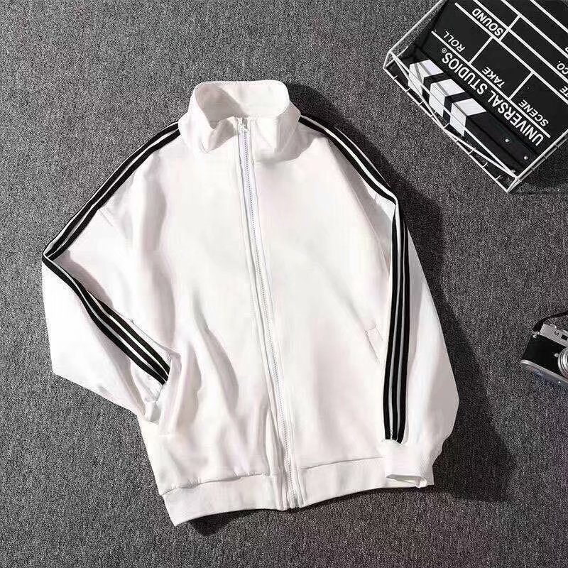Transfronterizo de tres barras de collar vertical primavera y otoño rayas camisetas de manga larga chaqueta de hombre chaqueta coreana cardigan