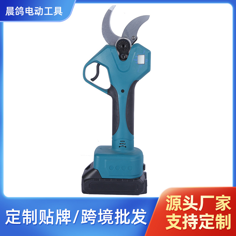 锂电电动修枝剪工具批发刀口可调节数显无线园艺园林果树粗枝剪子