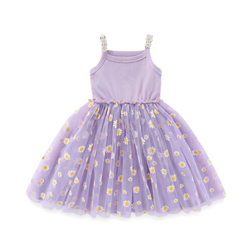 Summer Children Slip Dress Net Gauze Skirt Girls Little Zoujuu Floral Dress Kids Dress INS Bestselling
