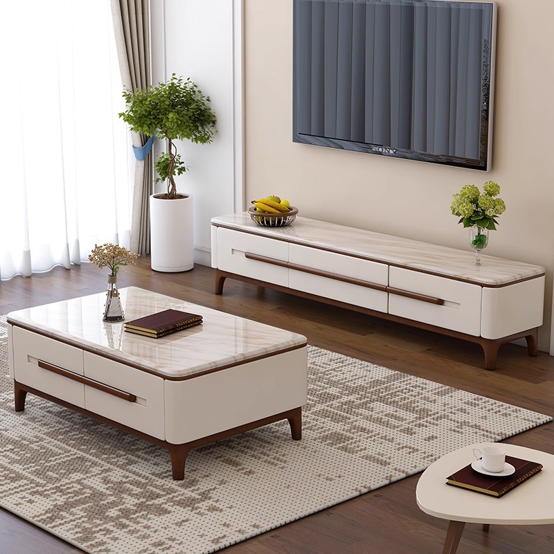 Natural Marble Scandinavian Coffee Table Marble Bucket Cabinet Wine Cabinet Tv Cabinet Modern Simple Coffee Table Set for Home
