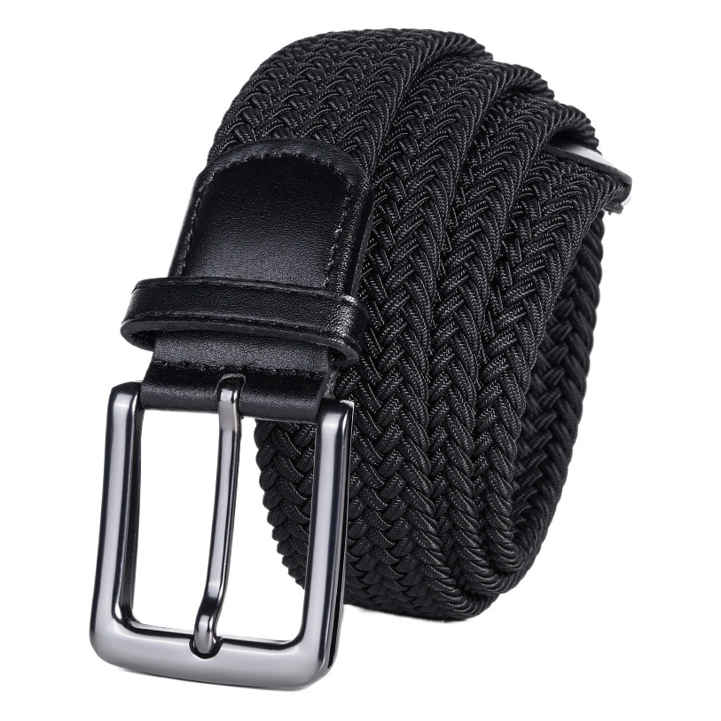 De una sola pieza de entrega de gama alta de negocios tejido cinturón de los hombres al por mayor Golf elástico cinturón de lona tejida