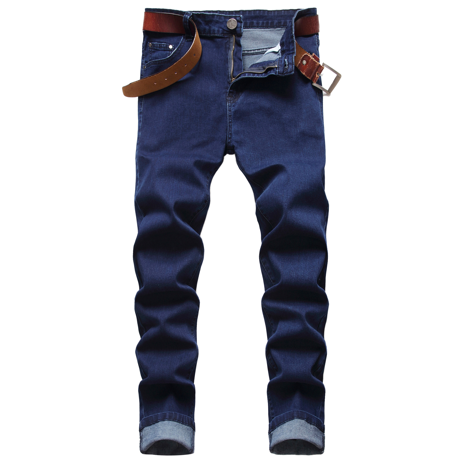 Cross-Border Hombres Stretch Slim fit nostálgico jeans slim fit casual Amazon Denim pantalones de los hombres