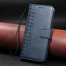 适用三星S26edge小方格手机壳S24翻盖S25牛纹皮套Note10保护套J6