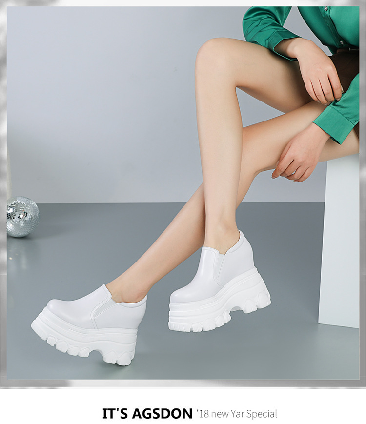 Giày cao gót nữ đế xuồng platform mũi tròn phong cách Anh quốc, gót 12 cm — màu đen chi tiết 11
