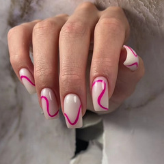 Simple, gentle-line beauty: Mid-to-long faux nails in trendy European and American square styles—wholesale nail art tips