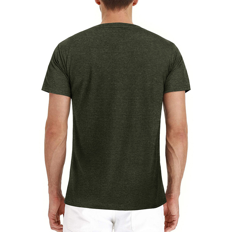Sommer Europäisches und Amerikanisches Herren-Kurzarm-T-Shirt, Herren-Bottom-Shirt, Rundhalsausschnitt, lässiges, vielseitiges Henley-Shirt_voghion.com
