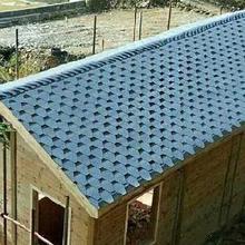蓝色马赛克形油毡瓦彩钢房屋面瓦神器玻纤瓦油毡六边型屋面金属瓦