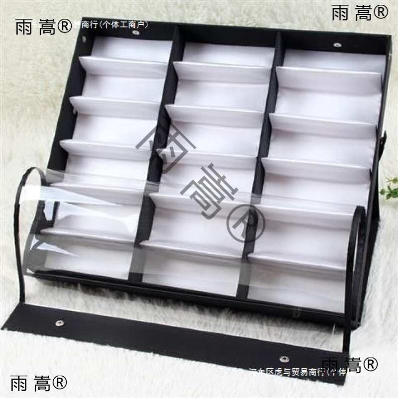 18-slot sunglasses display box, eyeglass storage box, counter display stand, street stall eyeglass holder, multi-color