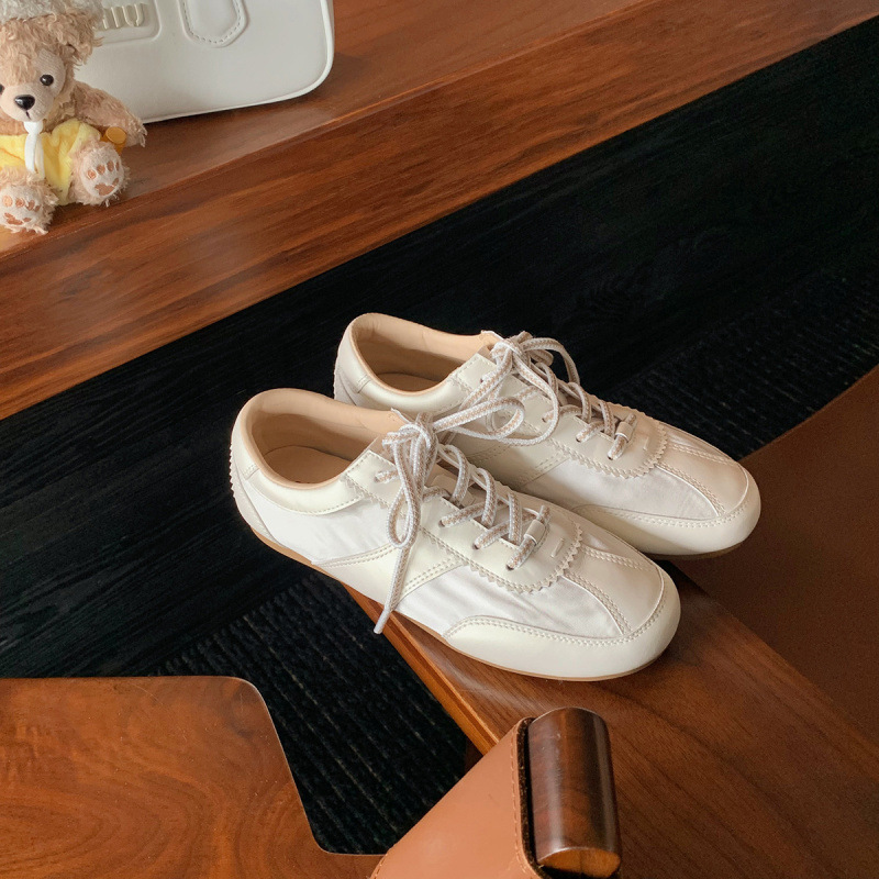 Cowhide Edition ~ Grape Mom Same Fashionable Contrast Lace-up German Training Shoes Women's All-match Round-head Sports Casual Forrest Gump Shoes Cowhide Edition ~ Grape Mom Same Fashionable Contrast Lace-up German Training Shoes Women's All-match Round-head Sports Casual Forrest Gump Shoes